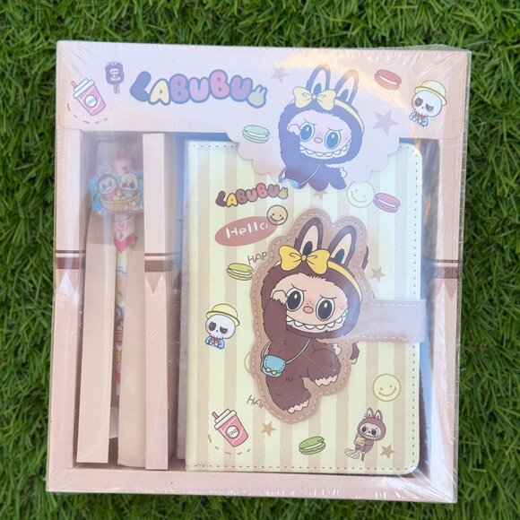 Labubu Notebook and Pen Gift Set β Kawaii Beige Stationery Box - Picture 3 of 3